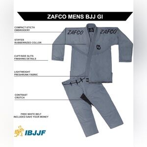 Zafco Brazilian Jiu Jitsu Gi BJJ Gi for Men & Women Grappling GI Sz A4 uniform